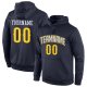 Men's Custom Stitched Navy Gold-White Sports Pullover Sweatshirt Hoodie